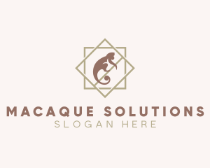 Macaque - Monkey Company Silhouette logo design