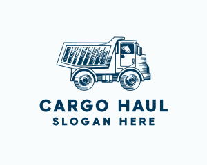 Vintage Dump Truck Logistics logo design