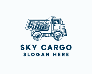 Vintage Dump Truck Logistics logo design