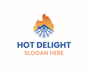 Flame Snowflake House logo design