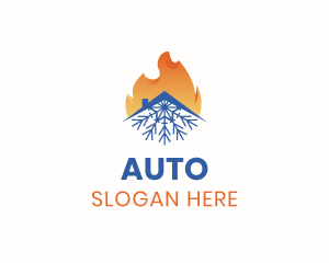 Cold - Flame Snowflake House logo design