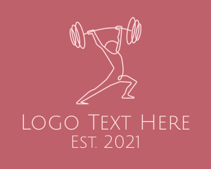 Human - Pink Weightlift Barbell logo design