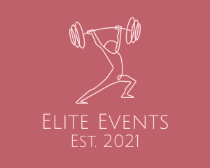 Powerlifting - Pink Weightlift Barbell logo design