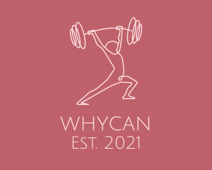 Weightlifting - Pink Weightlift Barbell logo design