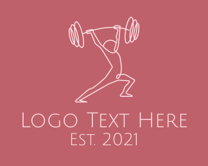 Weightlifter - Pink Weightlift Barbell logo design