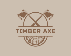 Lumberjack Axe Log logo design