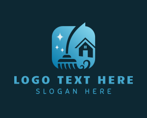 Mop - House Broom Cleaning logo design