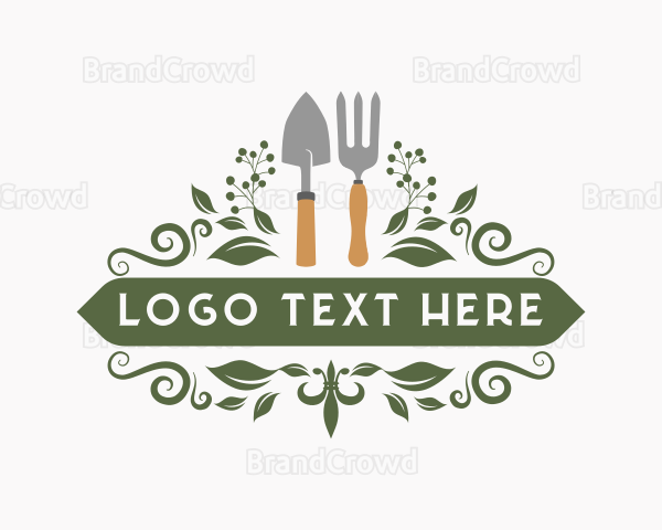 Gardening Trowel Fork Tools Logo