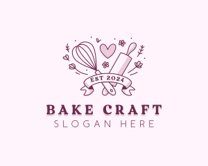 Pastry Baker Heart logo design