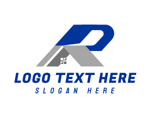 Roof - Roof Realty Letter R logo design