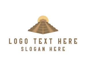 Landmark - Ancient Pyramid Structure logo design