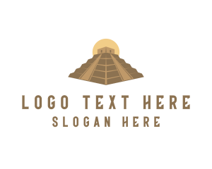 Maya - Ancient Pyramid Structure logo design