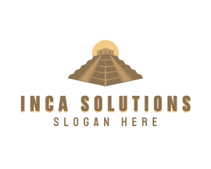 Inca - Ancient Pyramid Structure logo design