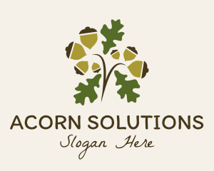 Acorn - Acorn Fall Leaves logo design