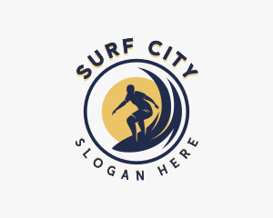 Wave Sea Surfer logo design