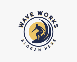 Wave Sea Surfer logo design