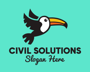 Flying Tropical Toucan logo design