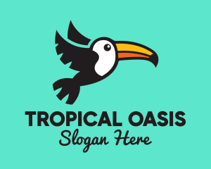 Tropical - Flying Tropical Toucan logo design