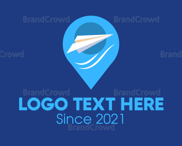 Paper Plane Location Pin Logo