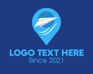 Sky - Paper Plane Location Pin logo design