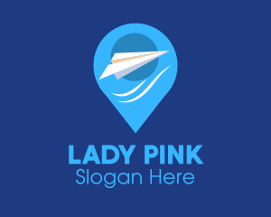 Paper Plane Location Pin Logo