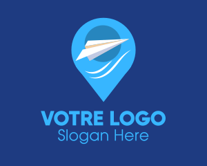 Paper Plane Location Pin Logo