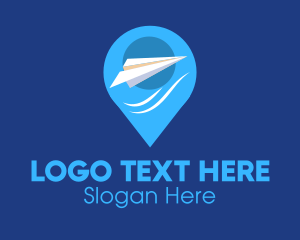 Paper Plane Location Pin Logo