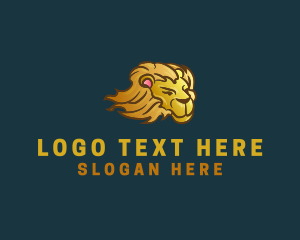 Wild Lion Cartoon logo design