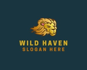 Wild Lion Cartoon logo design