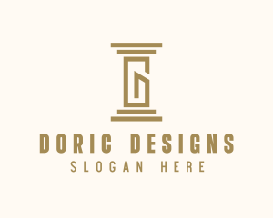 Doric - Professional Concrete Pillar Letter G logo design