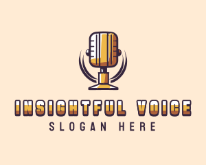 Media Podcaster Microphone logo design