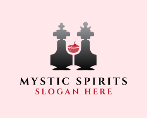 Chess Piece Wine Glass logo design