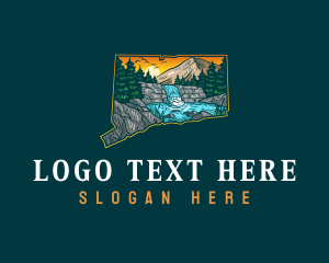 Glacier National Park - Kent Falls Connecticut logo design