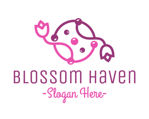 Flowering - Beauty Flower Vine logo design