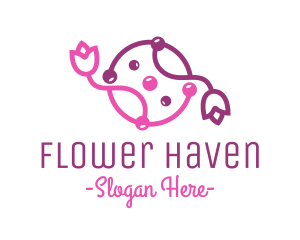 Blossoming - Beauty Flower Vine logo design