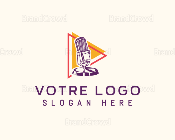 Podcast Microphone Studio Logo