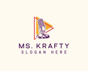 Broadcaster - Podcast Microphone Studio logo design