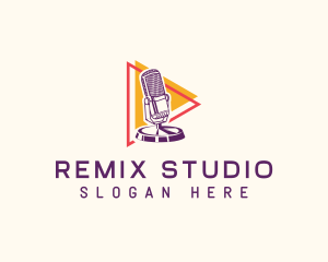 Podcast Microphone Studio logo design