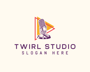 Podcast Microphone Studio logo design