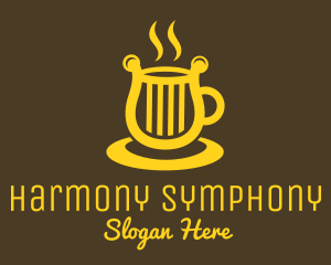 Orchestral - Harp Coffee Cup logo design