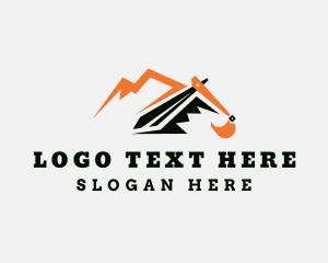 Backhoe - Industrial Mountain Digger logo design