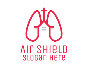 Pink Religious Chapel Lungs logo design