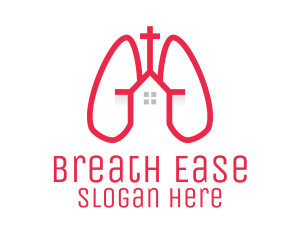 Respiration - Pink Religious Chapel Lungs logo design
