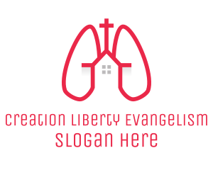 Pink Religious Chapel Lungs logo design