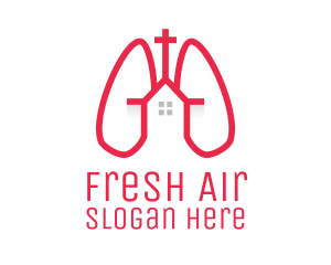 Pink Religious Chapel Lungs logo design