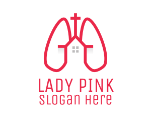 Pink Religious Chapel Lungs logo design