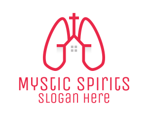 Pink Religious Chapel Lungs logo design