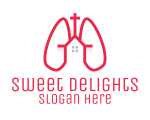 Pink Religious Chapel Lungs logo design