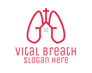 Breathing - Pink Religious Chapel Lungs logo design