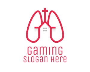 Pink Religious Chapel Lungs logo design